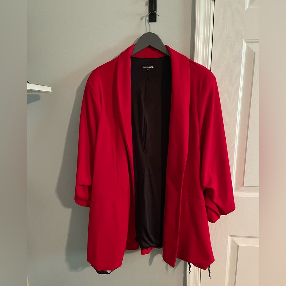 Fashion Nova Vibrant Red Blazer
